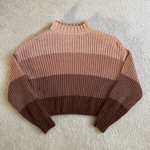 My Michelle Women's Gradient Tan and Brown Turtleneck Sweater